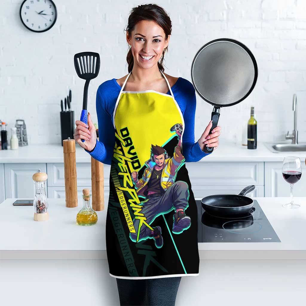 David Martinez Cyberpunk Edgerunners Apron Futuristic Neon Anime Style