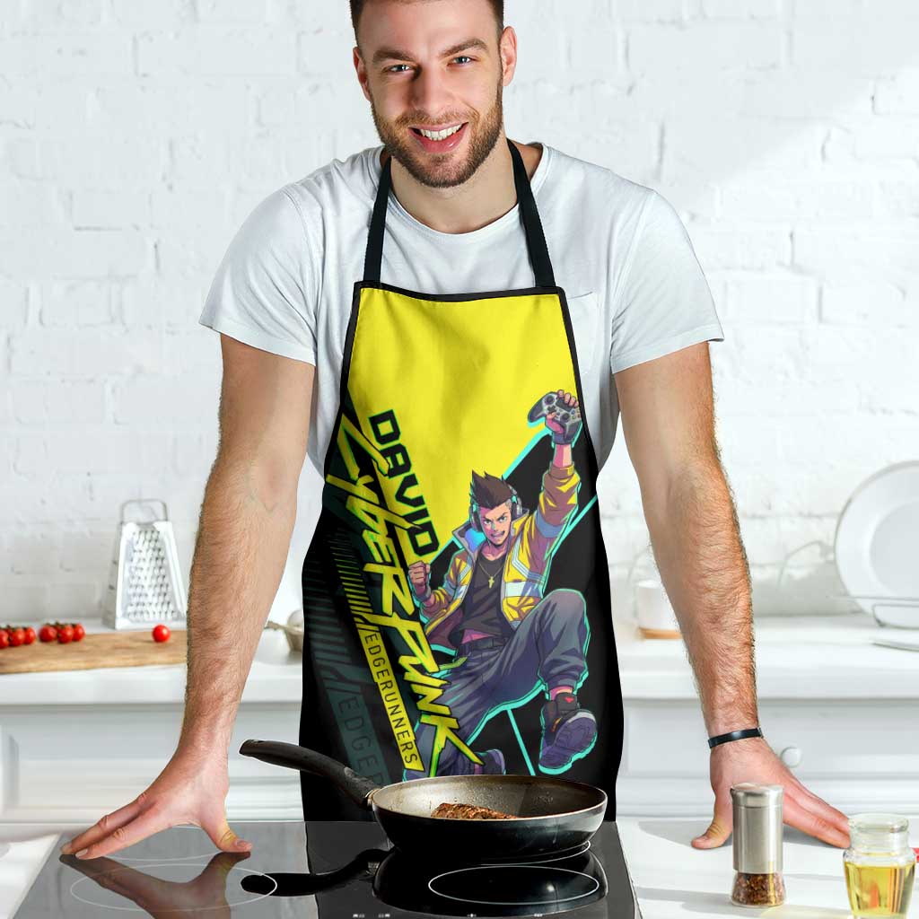 David Martinez Cyberpunk Edgerunners Apron Futuristic Neon Anime Style