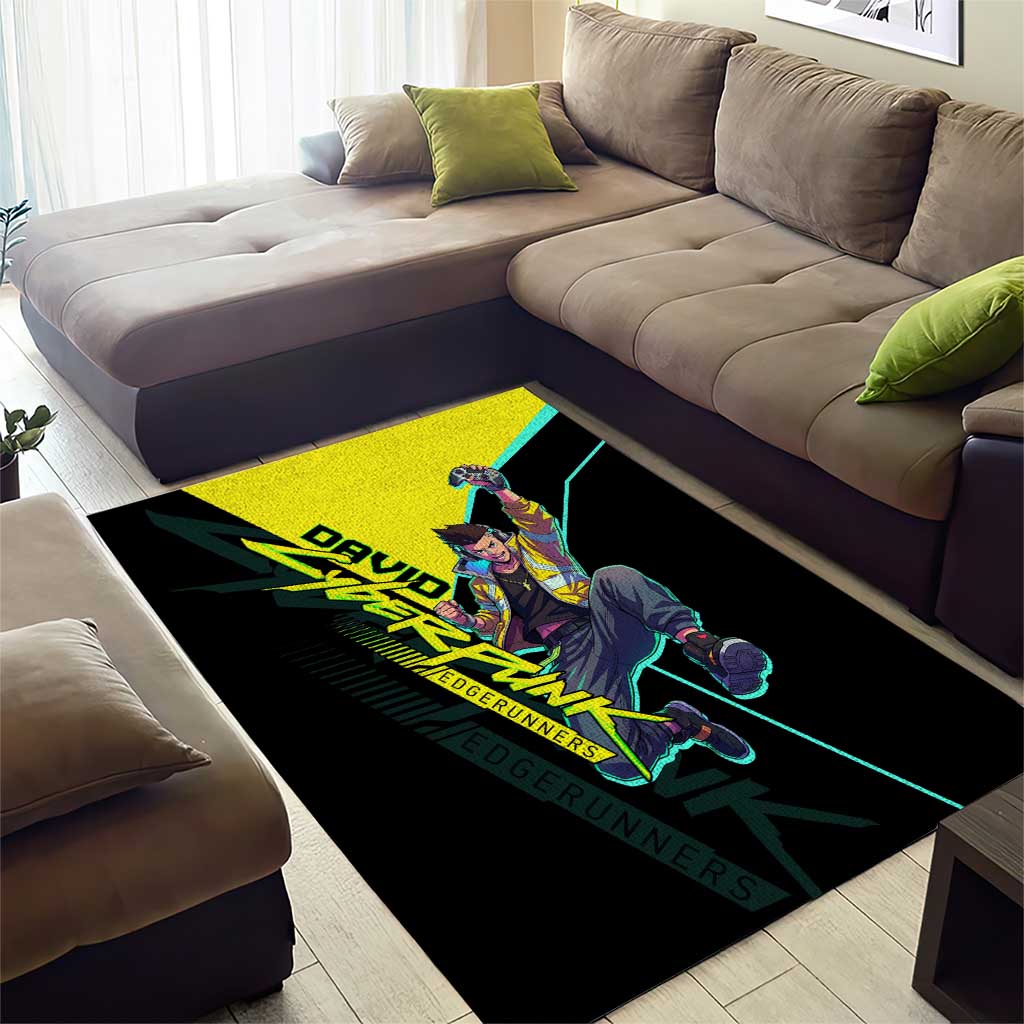 David Martinez Cyberpunk Edgerunners Area Rug Futuristic Neon Anime Style