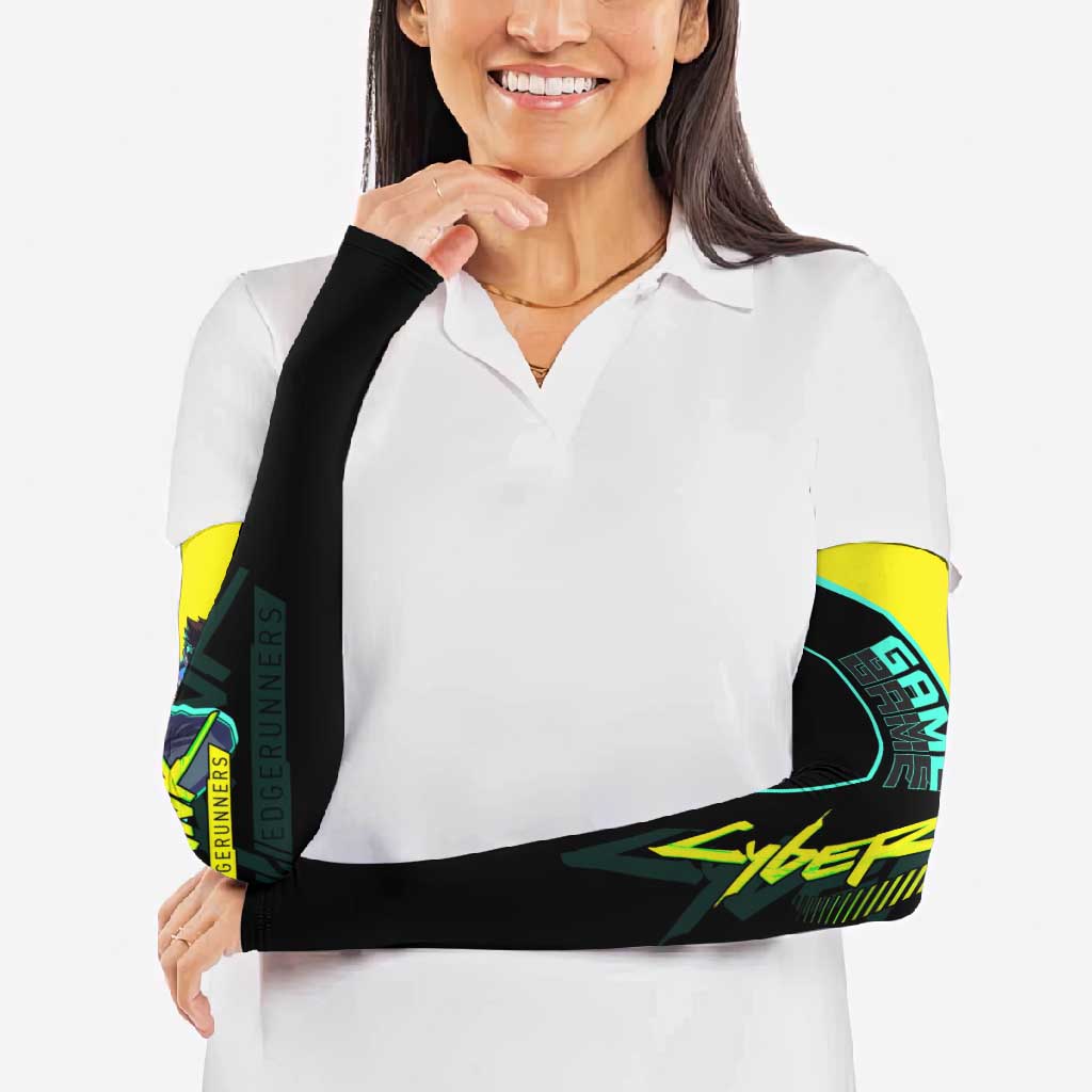 David Martinez Cyberpunk Edgerunners Arm Sleeves Futuristic Neon Anime Style