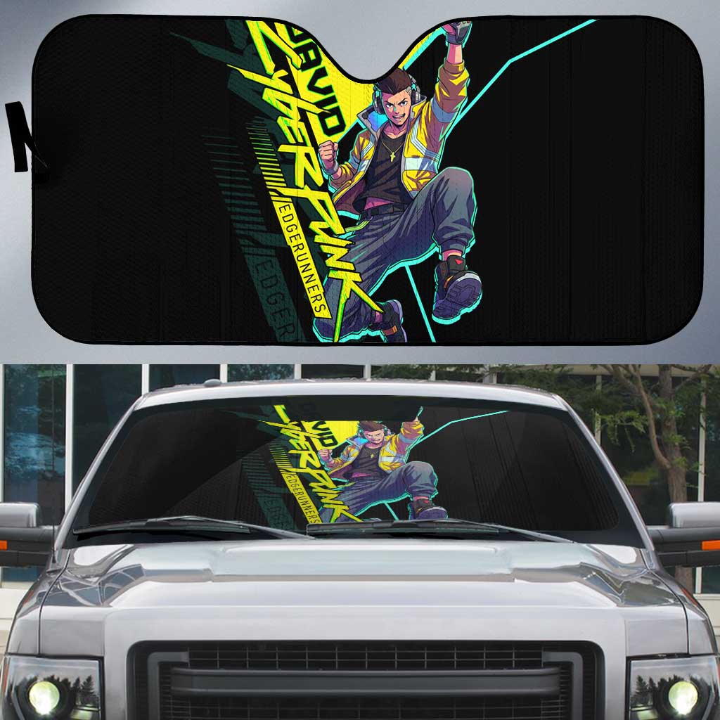 David Martinez Cyberpunk Edgerunners Auto Sun Shade Futuristic Neon Anime Style