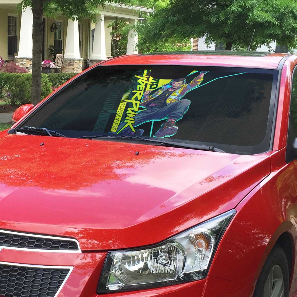 David Martinez Cyberpunk Edgerunners Auto Sun Shade Futuristic Neon Anime Style