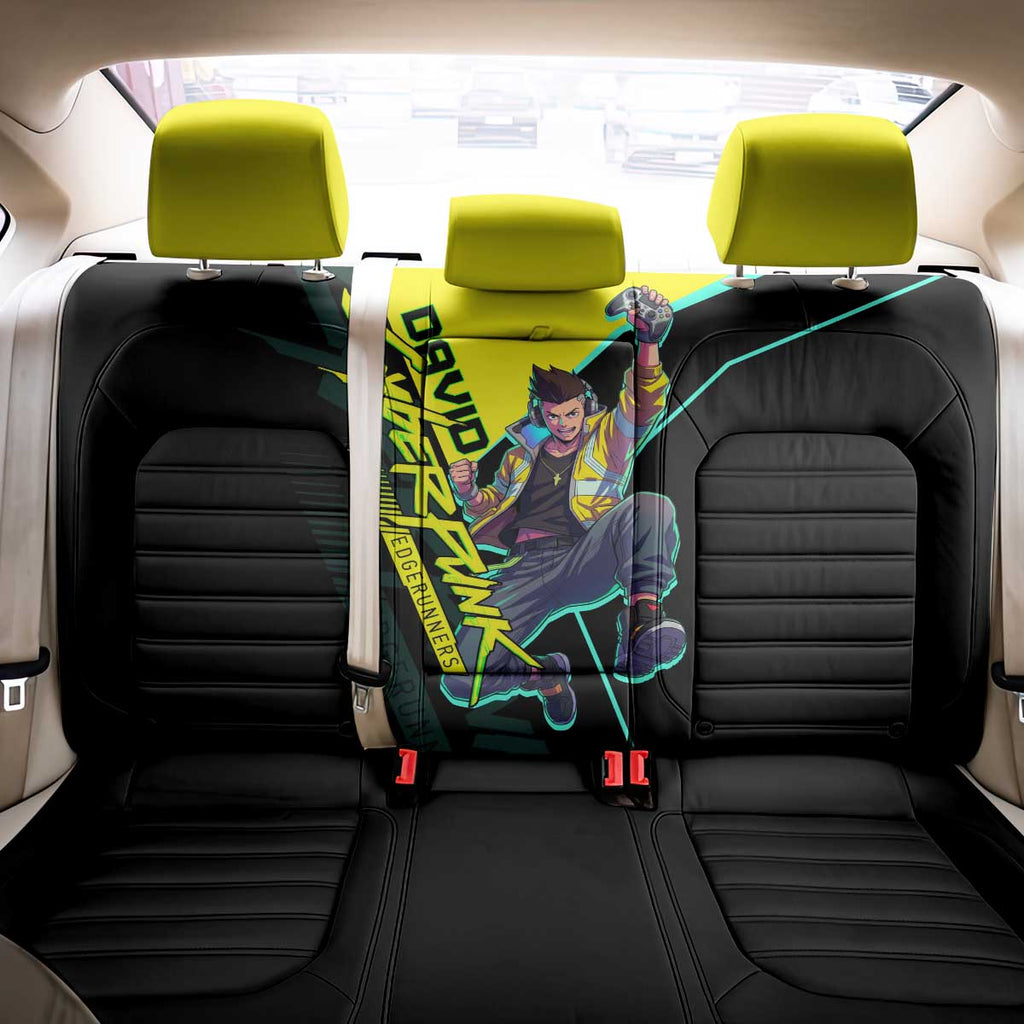 David Martinez Cyberpunk Edgerunners Back Car Seat Cover Futuristic Neon Anime Style