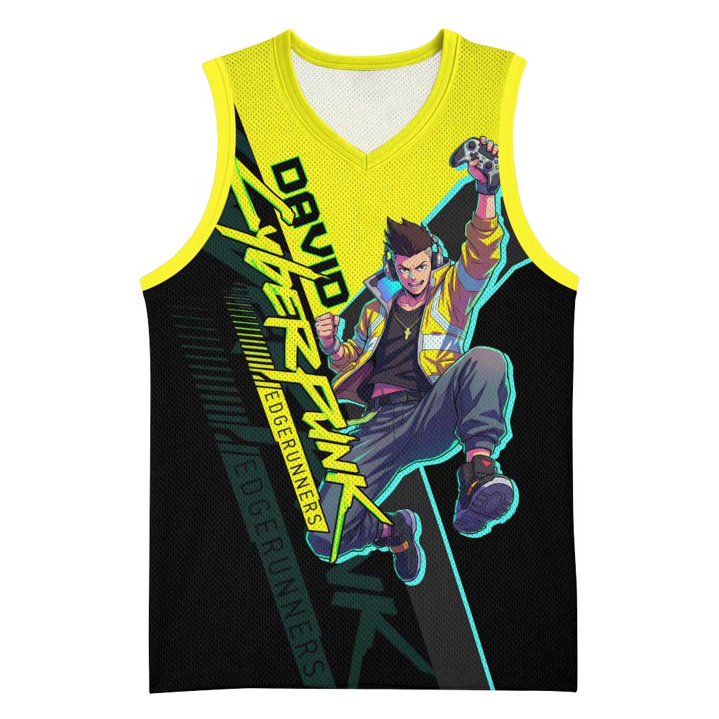 David Martinez Cyberpunk Edgerunners Basketball Jersey Futuristic Neon Anime Style