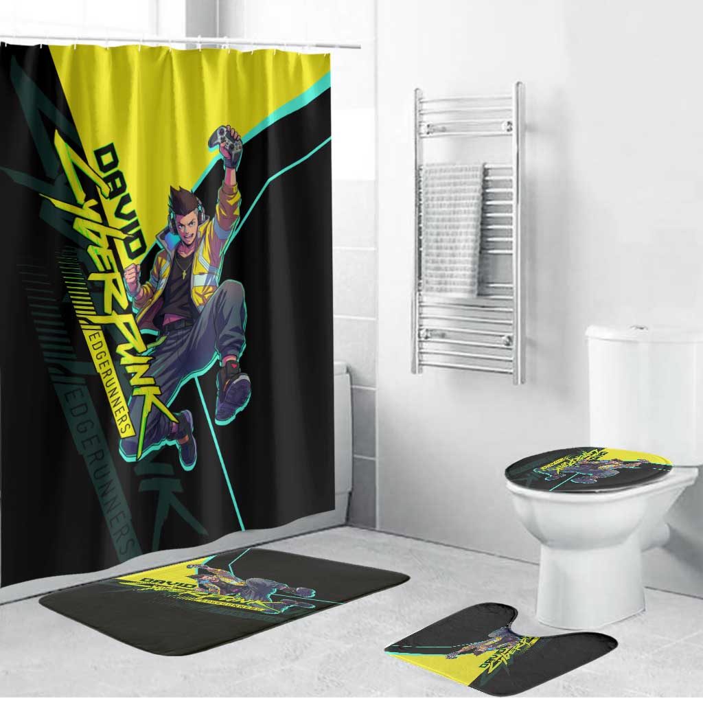 David Martinez Cyberpunk Edgerunners Bathroom Set Futuristic Neon Anime Style