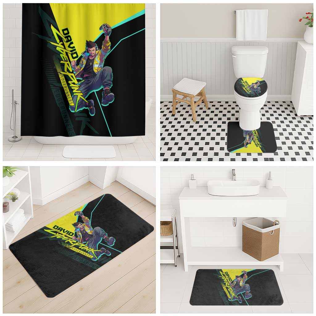 David Martinez Cyberpunk Edgerunners Bathroom Set Futuristic Neon Anime Style