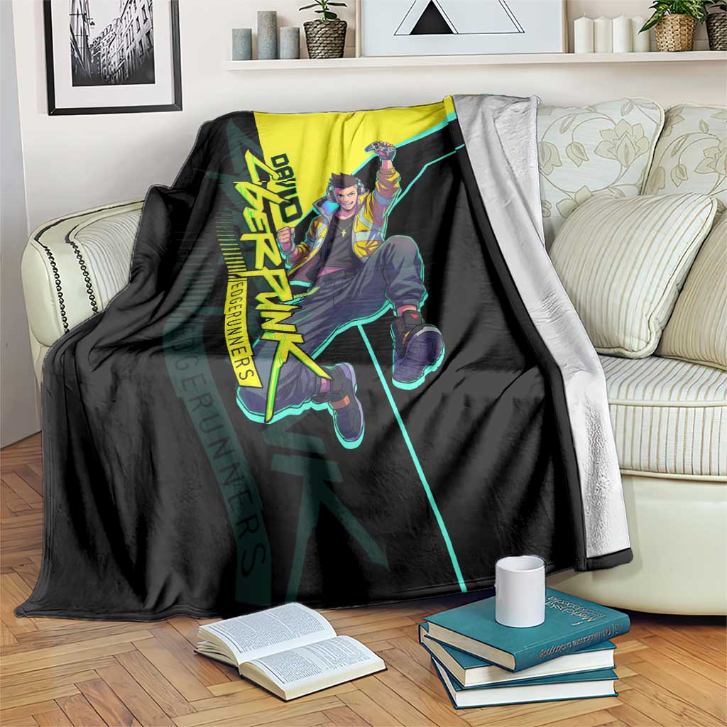 David Martinez Cyberpunk Edgerunners Blanket Futuristic Neon Anime Style