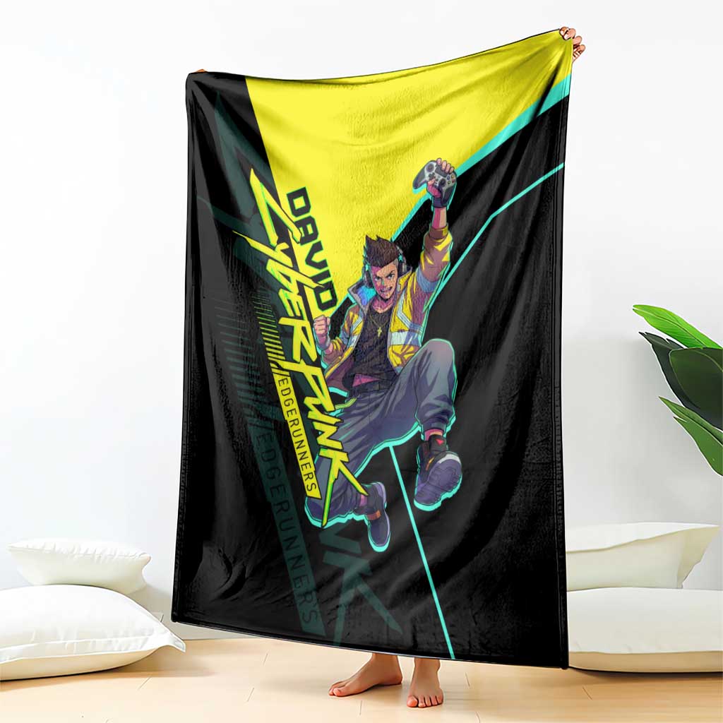 David Martinez Cyberpunk Edgerunners Blanket Futuristic Neon Anime Style