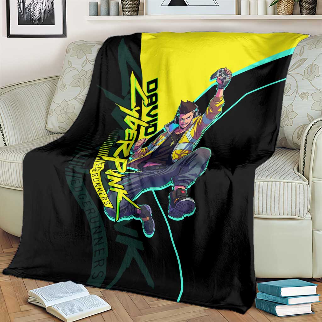David Martinez Cyberpunk Edgerunners Blanket Futuristic Neon Anime Style