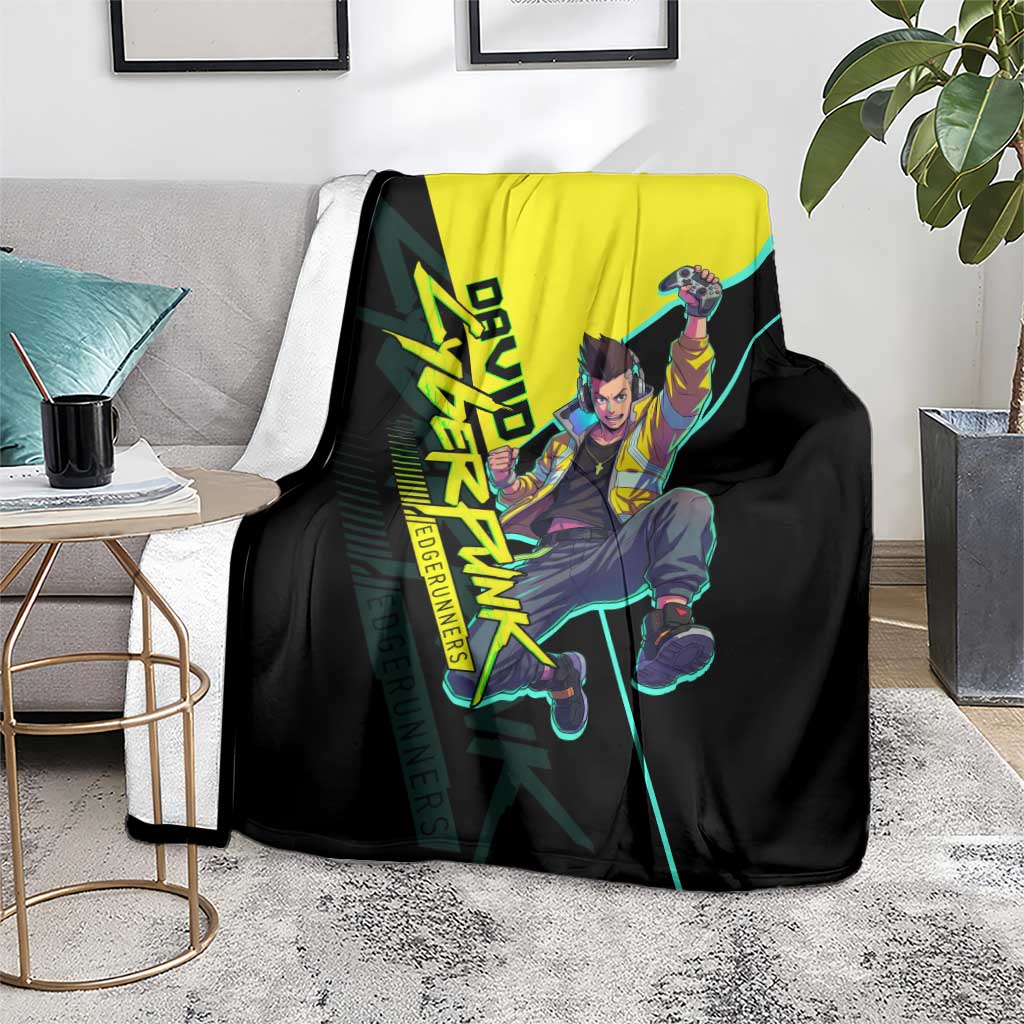 David Martinez Cyberpunk Edgerunners Blanket Futuristic Neon Anime Style