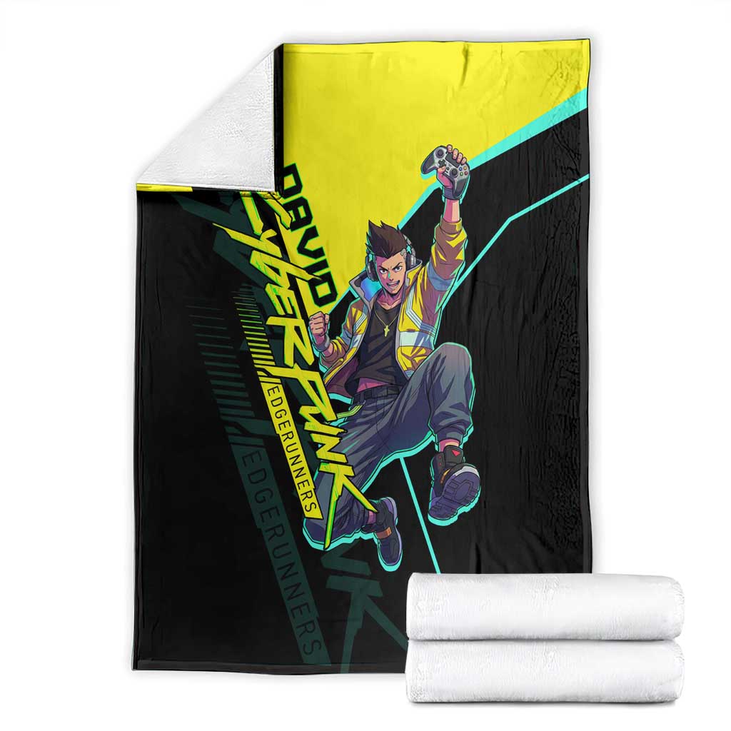 David Martinez Cyberpunk Edgerunners Blanket Futuristic Neon Anime Style