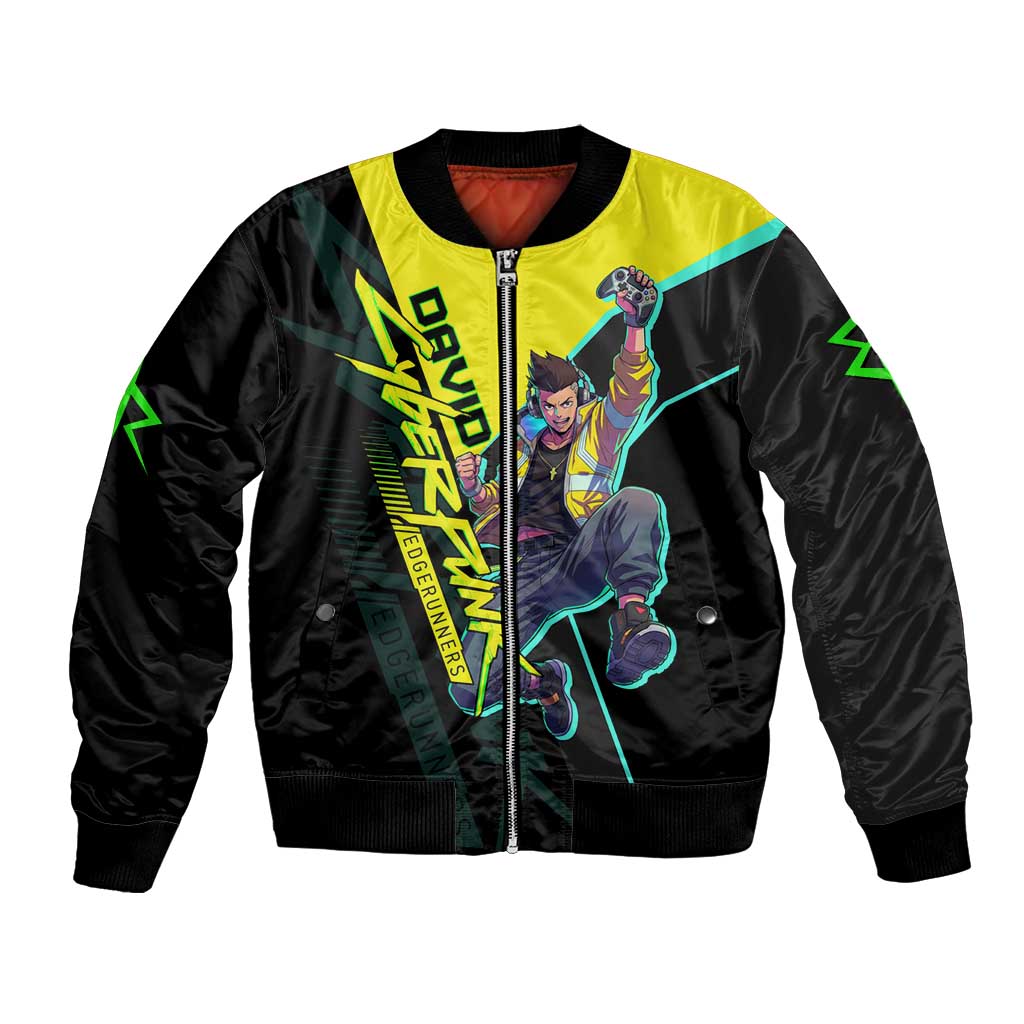 David Martinez Cyberpunk Edgerunners Bomber Jacket Futuristic Neon Anime Style
