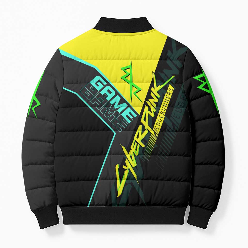 David Martinez Cyberpunk Edgerunners Bomber Puffer Jacket Futuristic Neon Anime Style