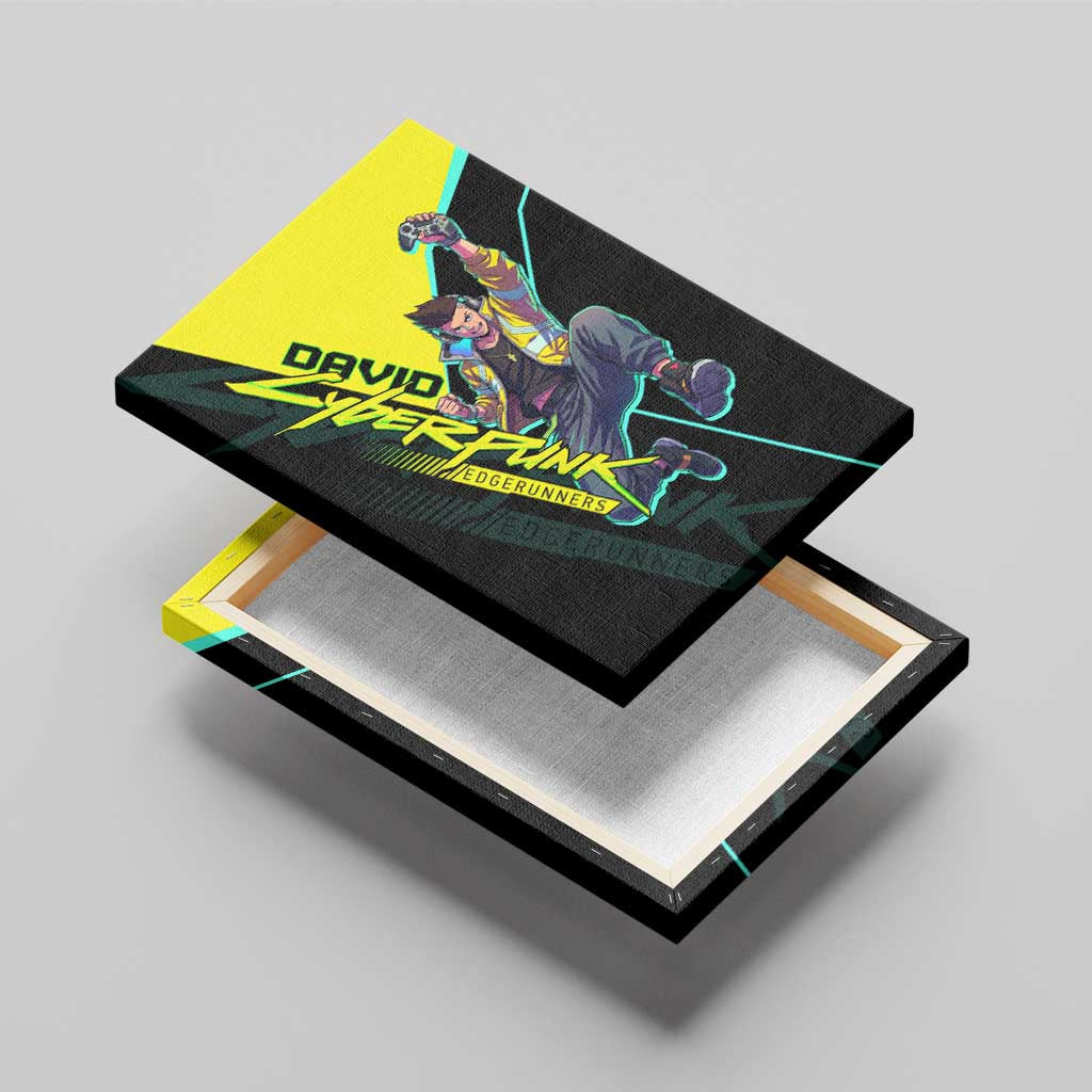 David Martinez Cyberpunk Edgerunners Canvas Wall Art Futuristic Neon Anime Style