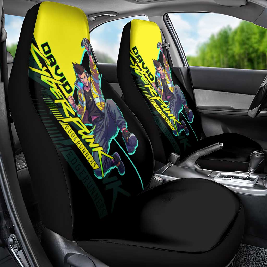 David Martinez Cyberpunk Edgerunners Car Seat Cover Futuristic Neon Anime Style