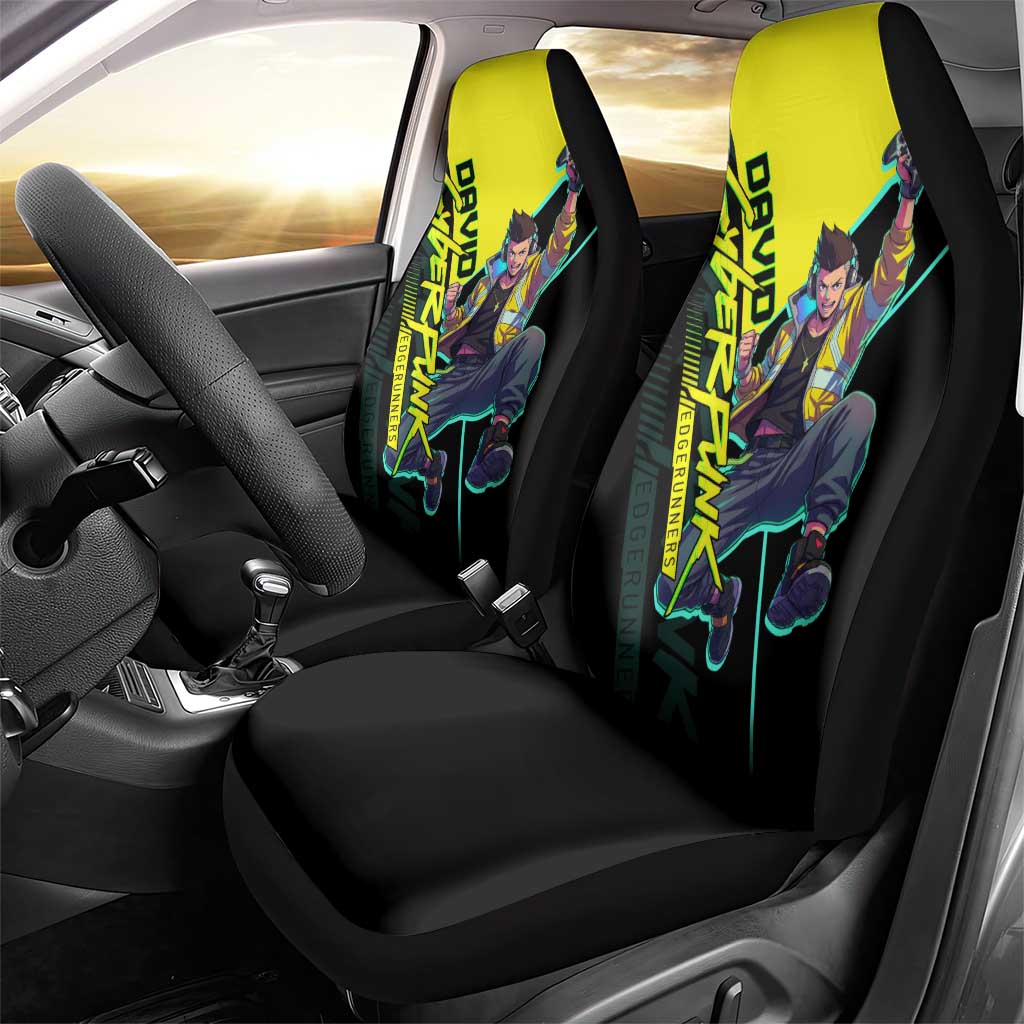David Martinez Cyberpunk Edgerunners Car Seat Cover Futuristic Neon Anime Style