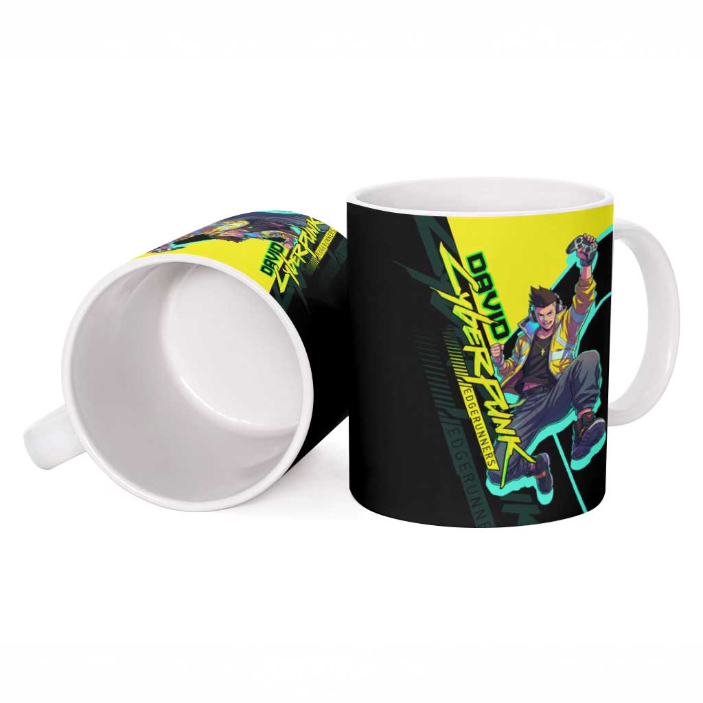 David Martinez Cyberpunk Edgerunners Ceramic Mug Futuristic Neon Anime Style