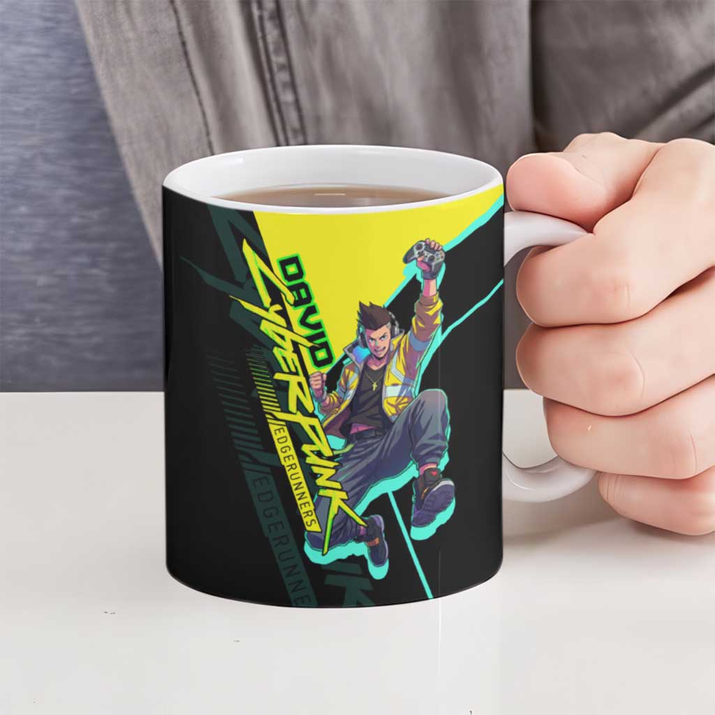 David Martinez Cyberpunk Edgerunners Ceramic Mug Futuristic Neon Anime Style