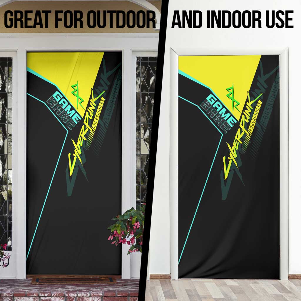 David Martinez Cyberpunk Edgerunners Door Cover Futuristic Neon Anime Style
