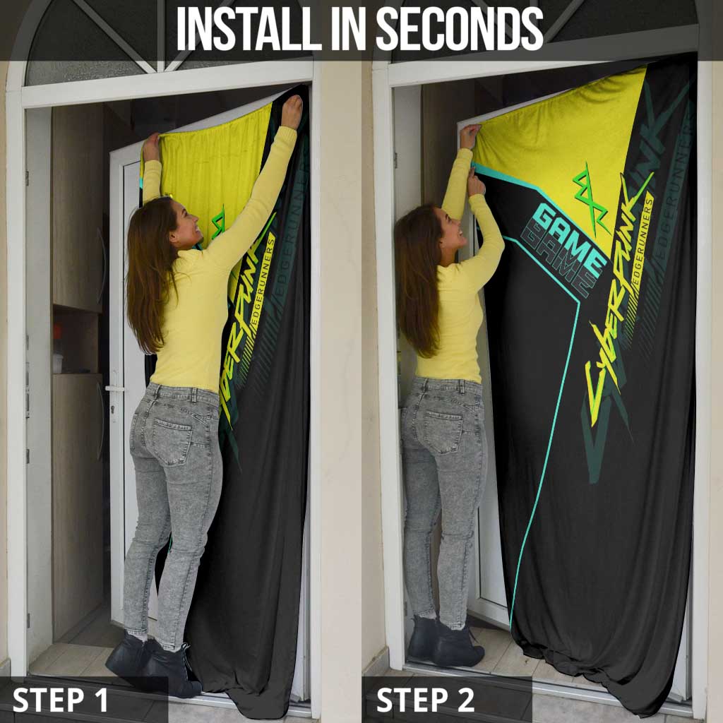 David Martinez Cyberpunk Edgerunners Door Cover Futuristic Neon Anime Style