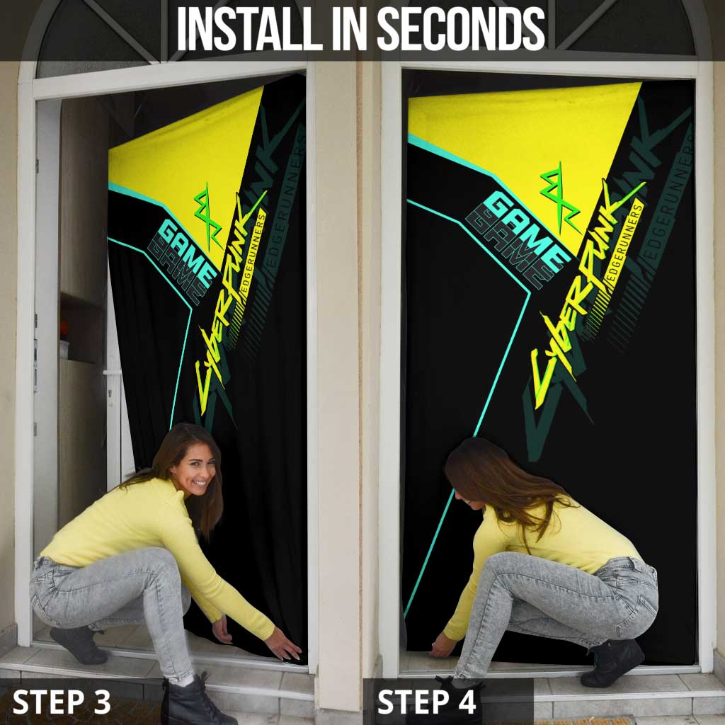David Martinez Cyberpunk Edgerunners Door Cover Futuristic Neon Anime Style