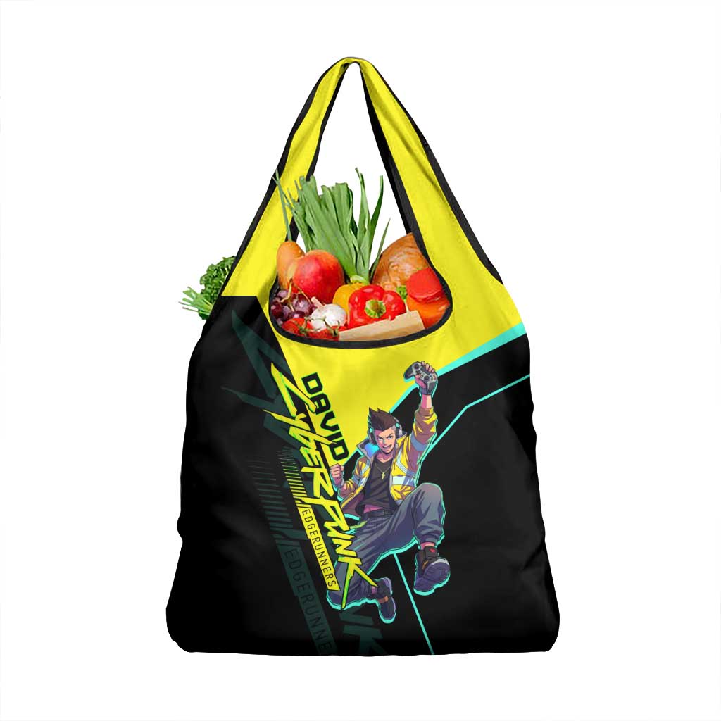 David Martinez Cyberpunk Edgerunners Grocery Bag Futuristic Neon Anime Style