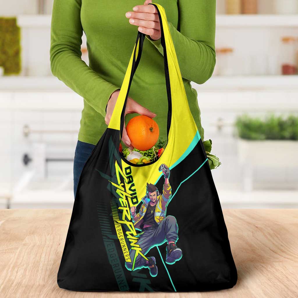 David Martinez Cyberpunk Edgerunners Grocery Bag Futuristic Neon Anime Style