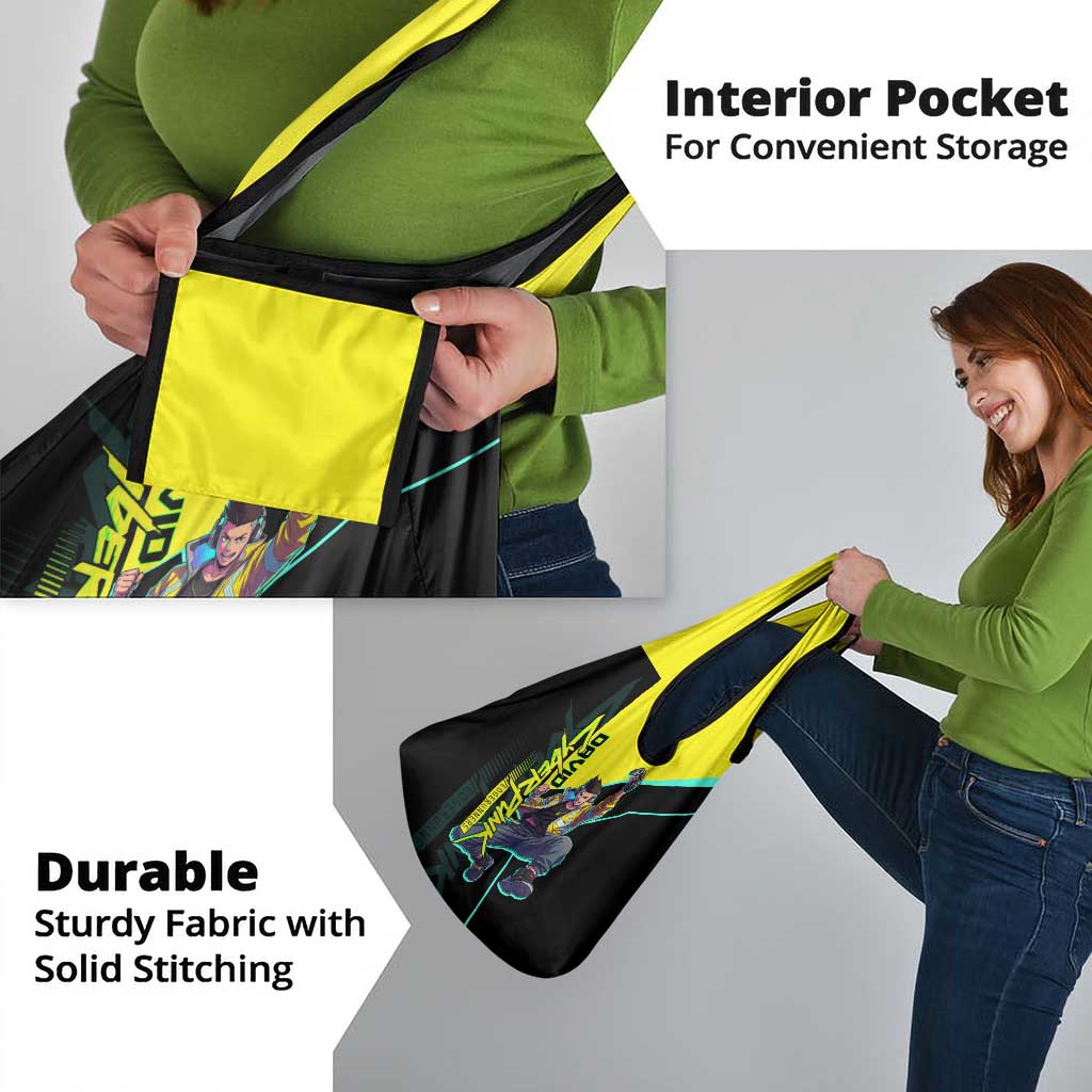 David Martinez Cyberpunk Edgerunners Grocery Bag Futuristic Neon Anime Style