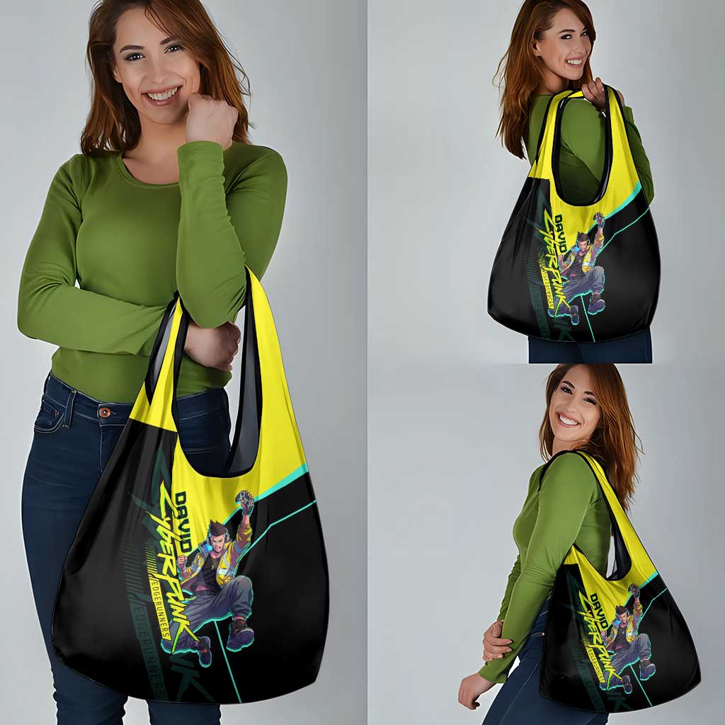 David Martinez Cyberpunk Edgerunners Grocery Bag Futuristic Neon Anime Style