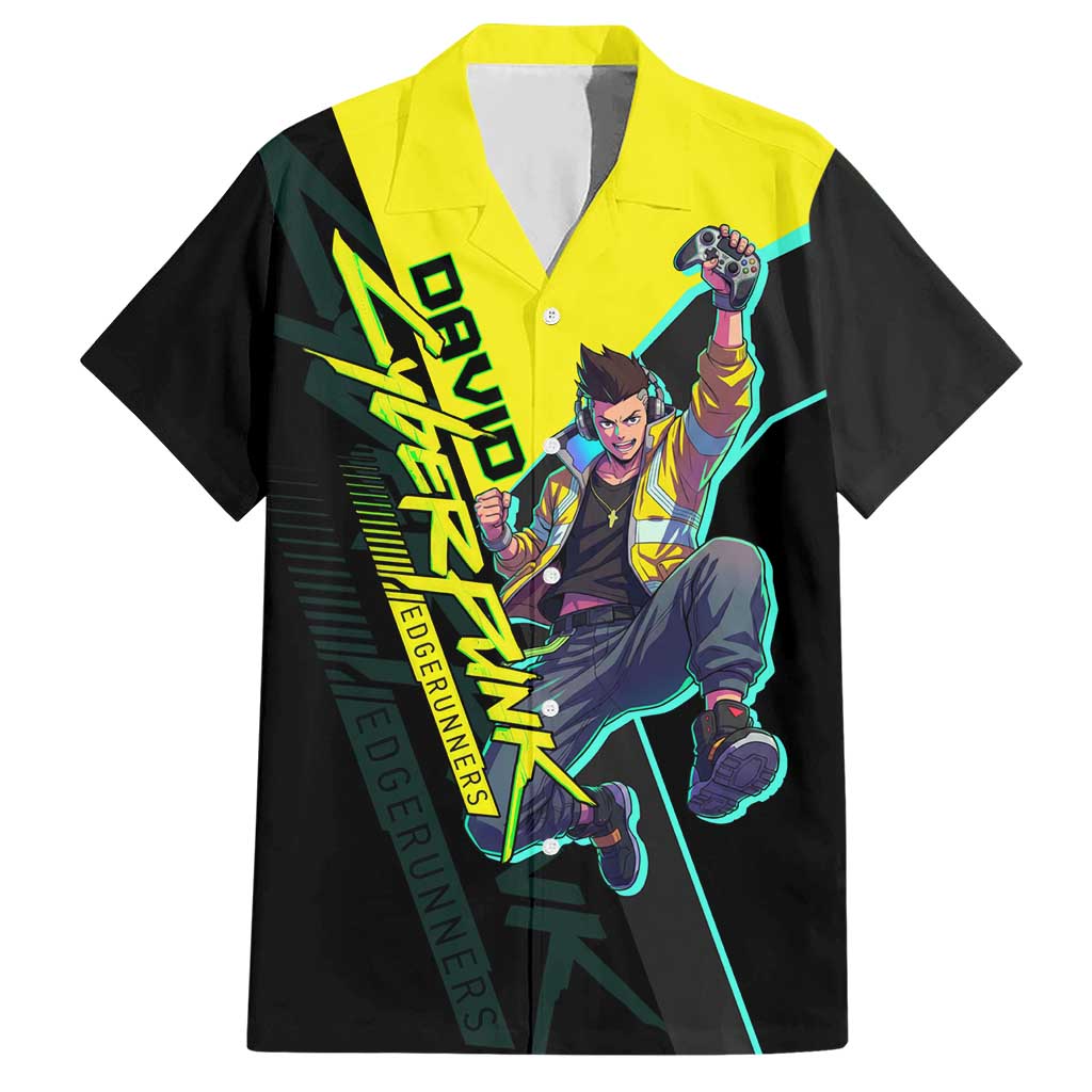 David Martinez Cyberpunk Edgerunners Hawaiian Shirt Futuristic Neon Anime Style