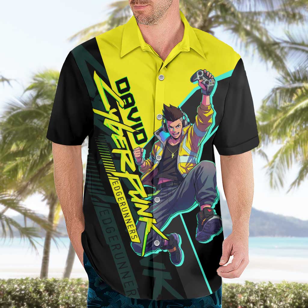 David Martinez Cyberpunk Edgerunners Hawaiian Shirt Futuristic Neon Anime Style