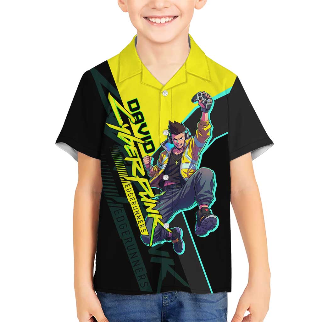 David Martinez Cyberpunk Edgerunners Hawaiian Shirt Futuristic Neon Anime Style