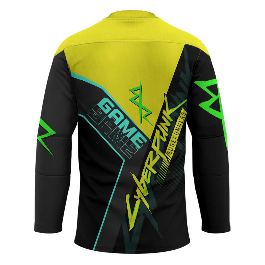 David Martinez Cyberpunk Edgerunners Hockey Jersey Futuristic Neon Anime Style