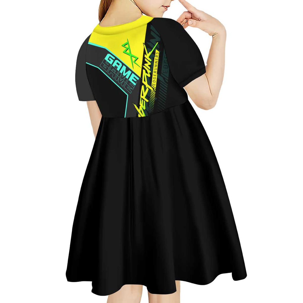 David Martinez Cyberpunk Edgerunners Kid Short Sleeve Dress Futuristic Neon Anime Style