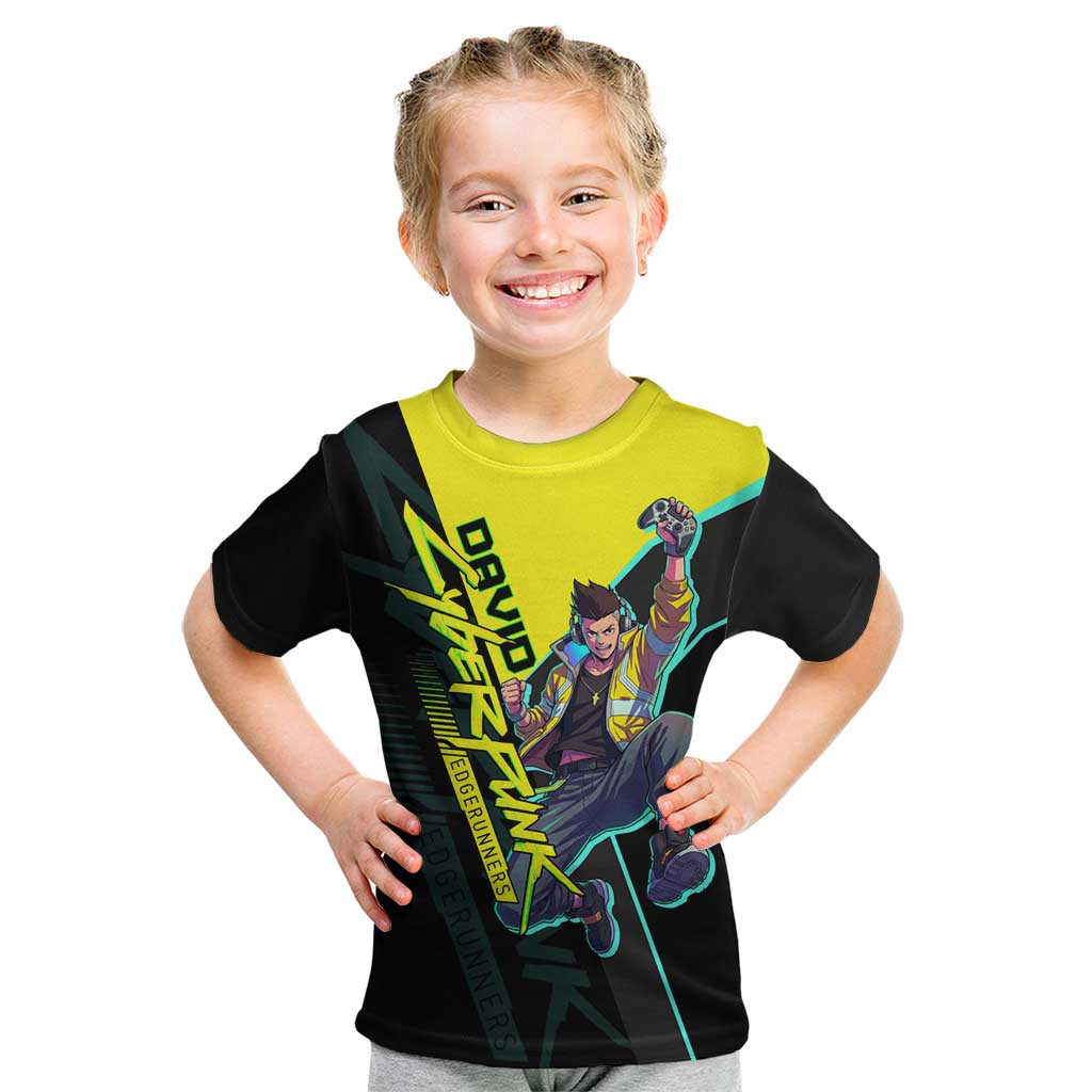 David Martinez Cyberpunk Edgerunners Kid T Shirt Futuristic Neon Anime Style