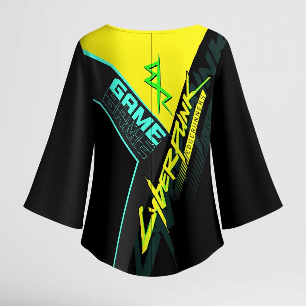 David Martinez Cyberpunk Edgerunners Kimono Sleeve Blouse Futuristic Neon Anime Style