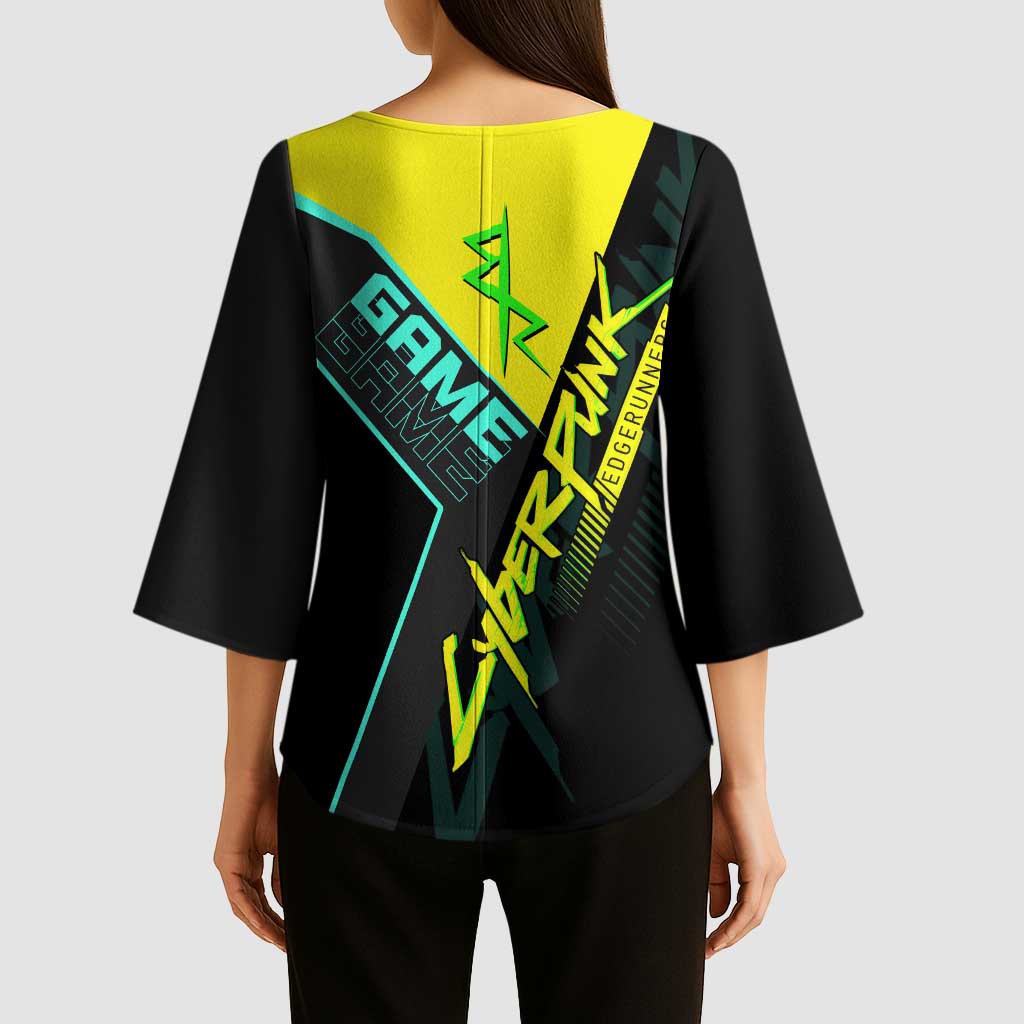 David Martinez Cyberpunk Edgerunners Kimono Sleeve Blouse Futuristic Neon Anime Style