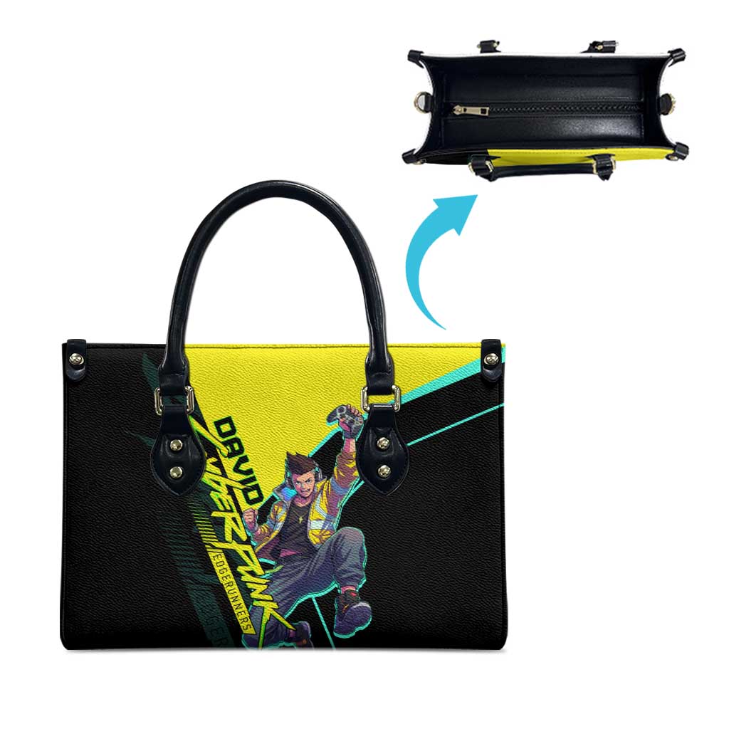 David Martinez Cyberpunk Edgerunners Leather Bag Futuristic Neon Anime Style