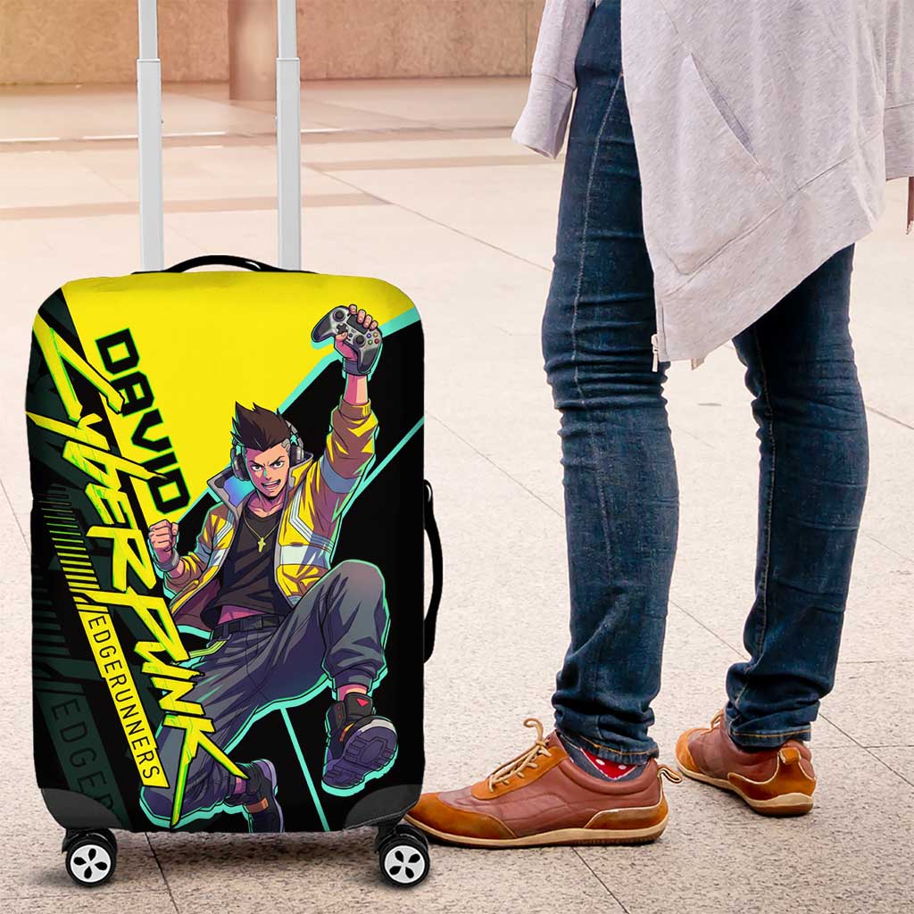 David Martinez Cyberpunk Edgerunners Luggage Cover Futuristic Neon Anime Style