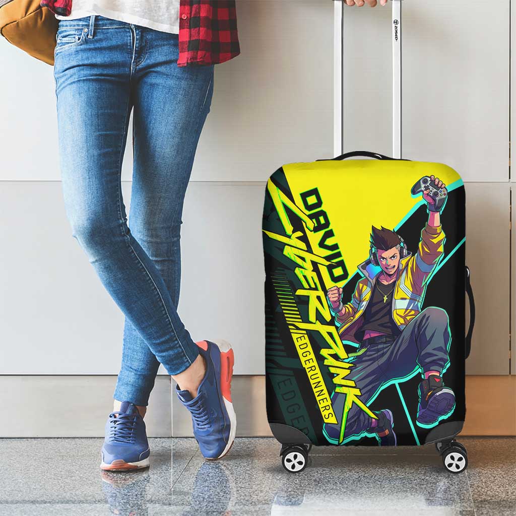 David Martinez Cyberpunk Edgerunners Luggage Cover Futuristic Neon Anime Style