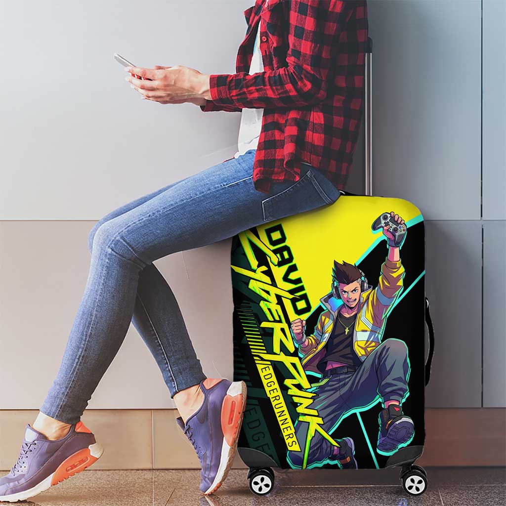 David Martinez Cyberpunk Edgerunners Luggage Cover Futuristic Neon Anime Style