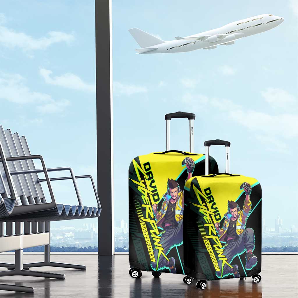 David Martinez Cyberpunk Edgerunners Luggage Cover Futuristic Neon Anime Style