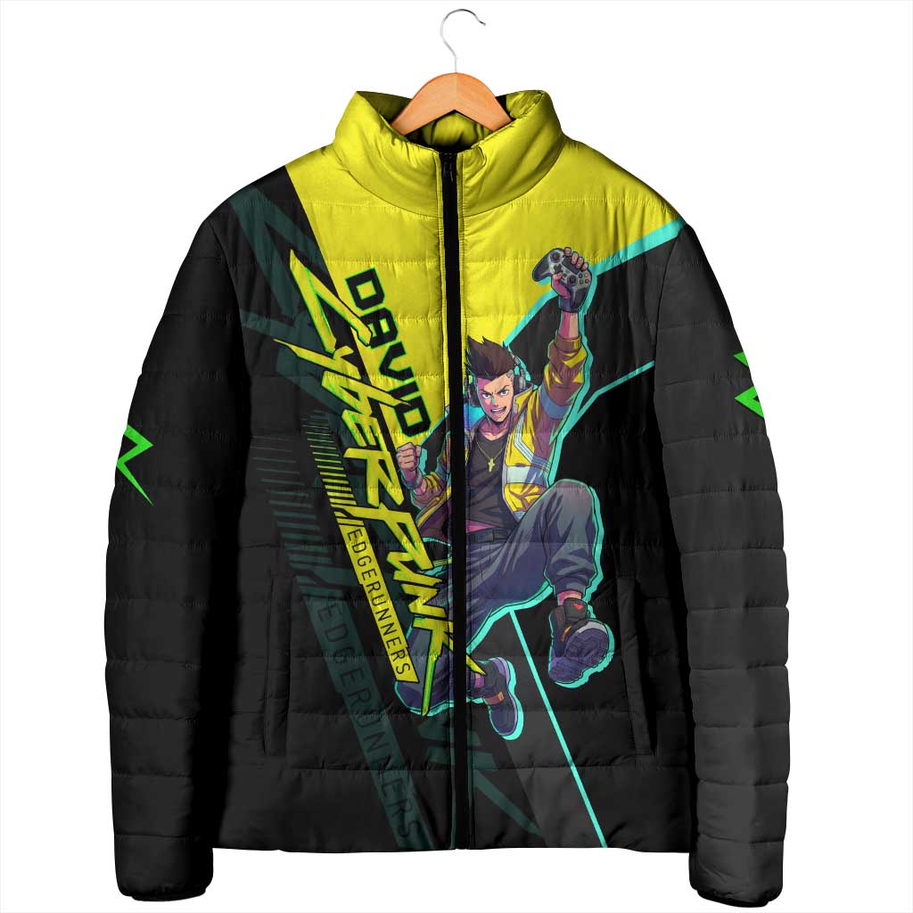 David Martinez Cyberpunk Edgerunners Padded Jacket Futuristic Neon Anime Style
