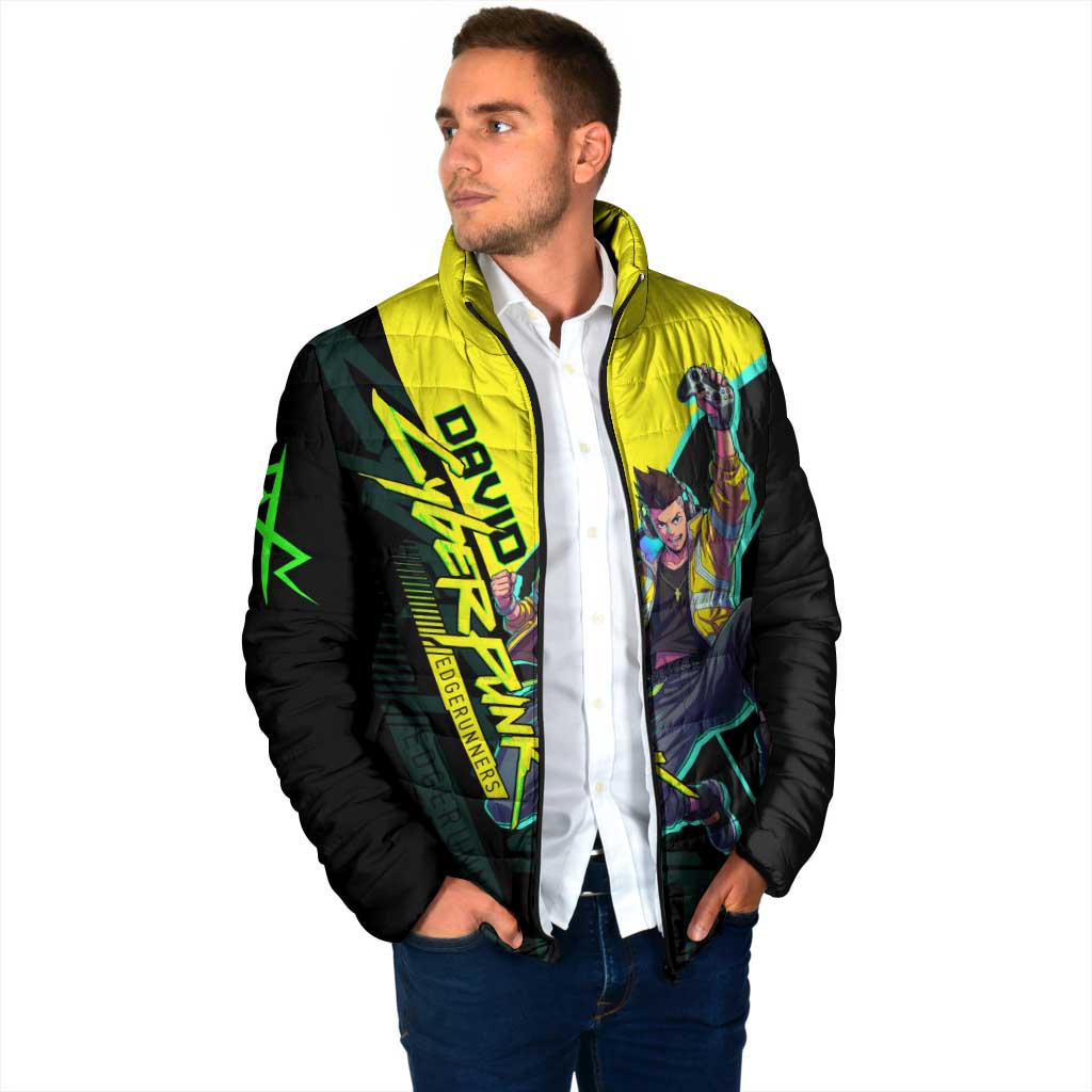 David Martinez Cyberpunk Edgerunners Padded Jacket Futuristic Neon Anime Style