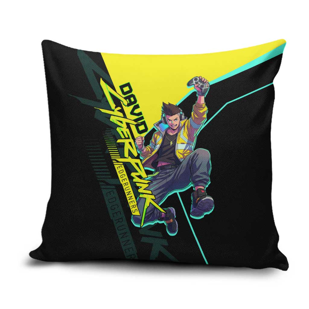David Martinez Cyberpunk Edgerunners Pillow Cover Futuristic Neon Anime Style