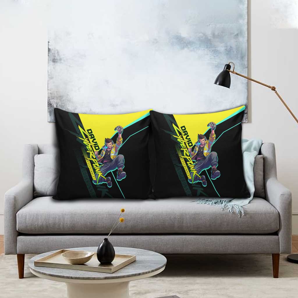 David Martinez Cyberpunk Edgerunners Pillow Cover Futuristic Neon Anime Style