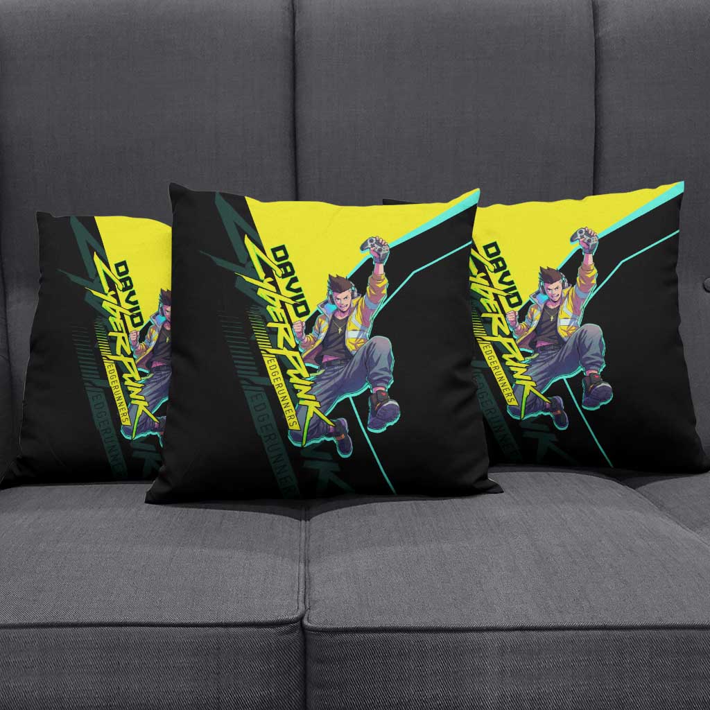 David Martinez Cyberpunk Edgerunners Pillow Cover Futuristic Neon Anime Style
