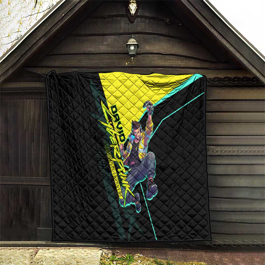 David Martinez Cyberpunk Edgerunners Quilt Futuristic Neon Anime Style