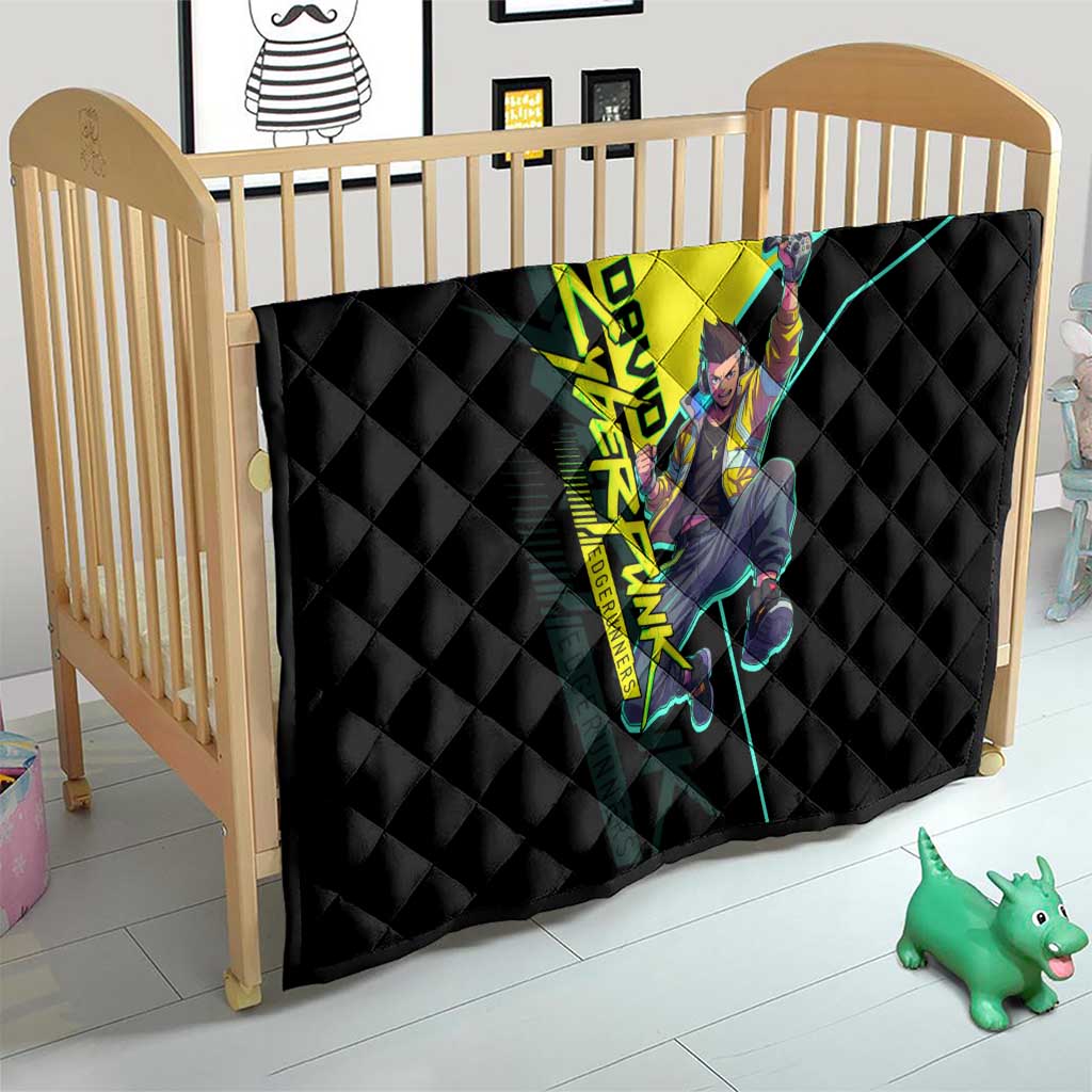 David Martinez Cyberpunk Edgerunners Quilt Futuristic Neon Anime Style