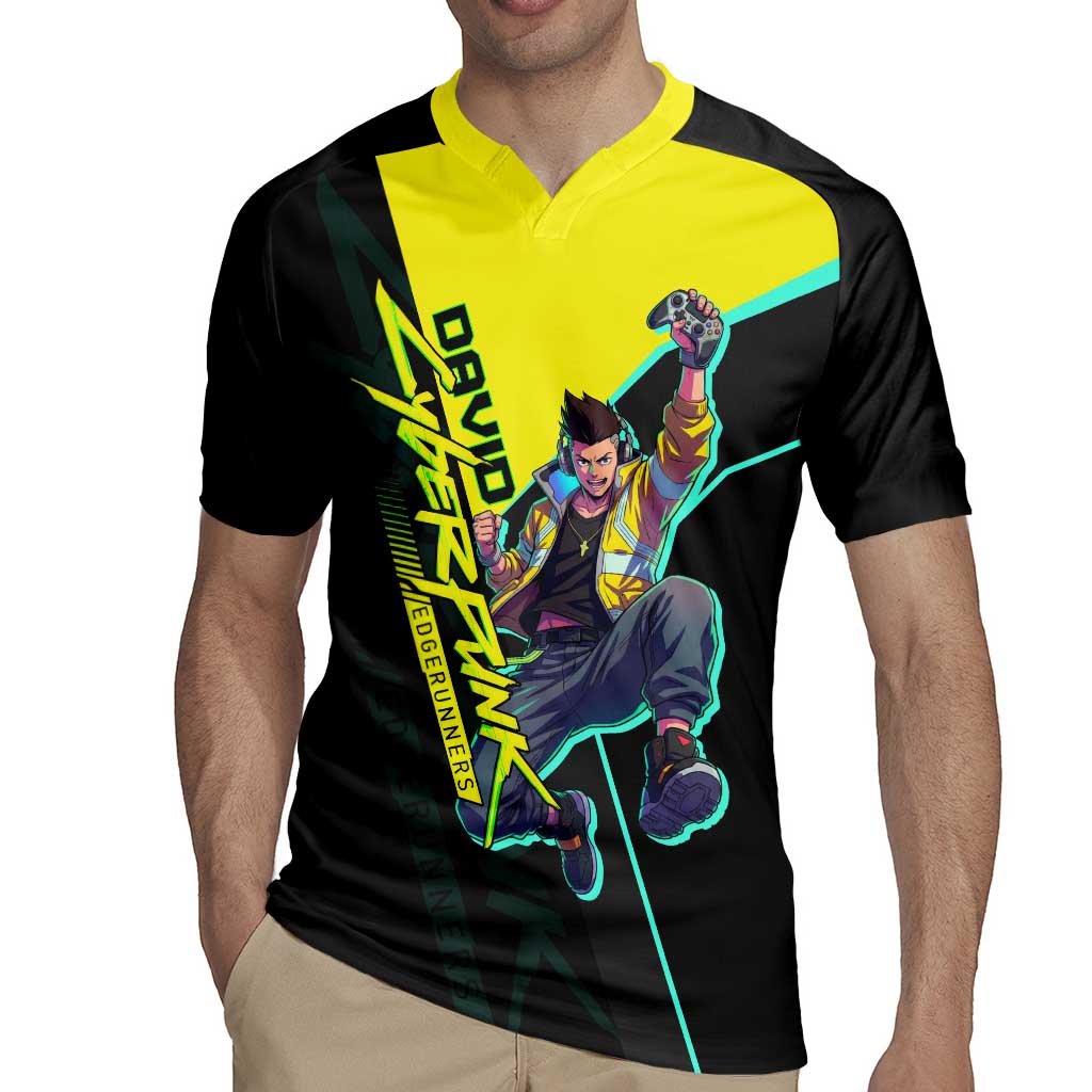 David Martinez Cyberpunk Edgerunners Rugby Jersey Futuristic Neon Anime Style